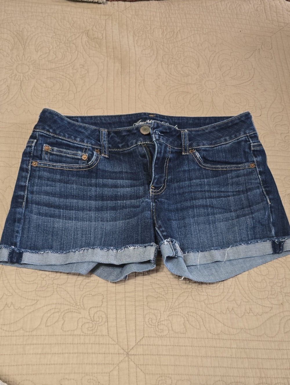 Classic Dark Blue Denim Low Rise Women’s Shorts